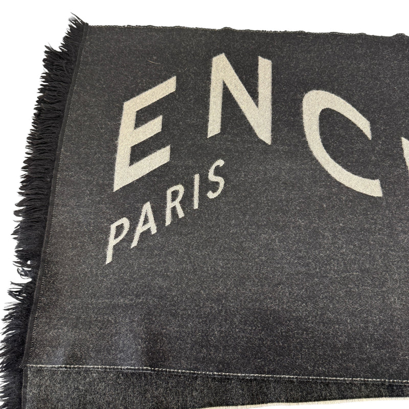 Men's Wool Logo Scarf Black