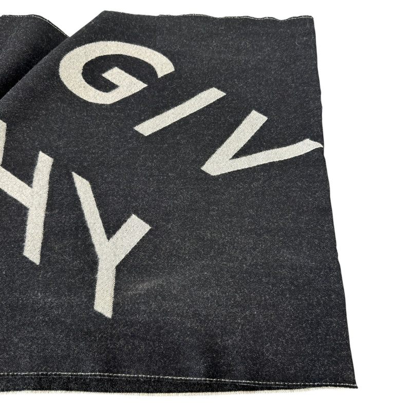 Men's Wool Logo Scarf Black