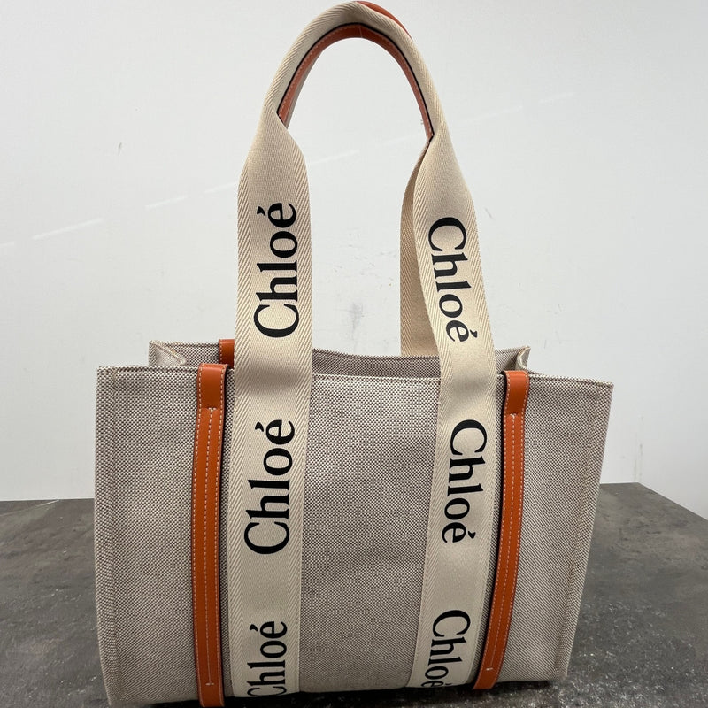 Women's Woody Tote Medium Bag Beige