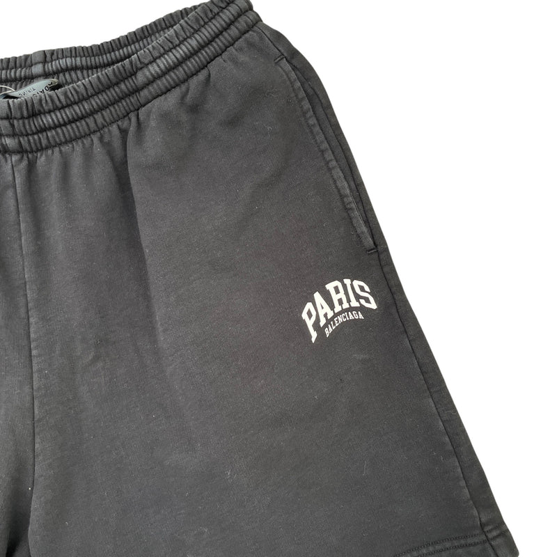 Men's Paris Logo Print Shorts Black Size S / W30