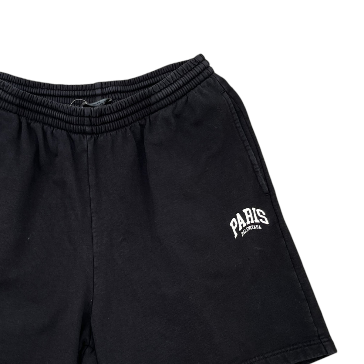 Men's Paris Logo Print Shorts Black Size S / W30 - Photo 3