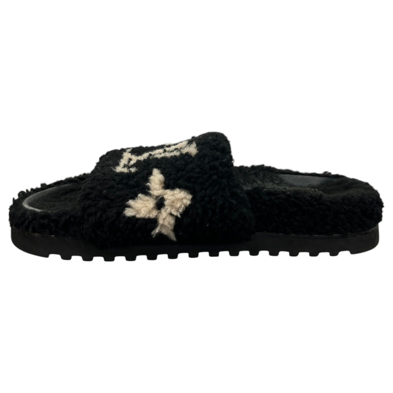Women's Shearling Paseo Slides Black Size UK 6 / EU 39