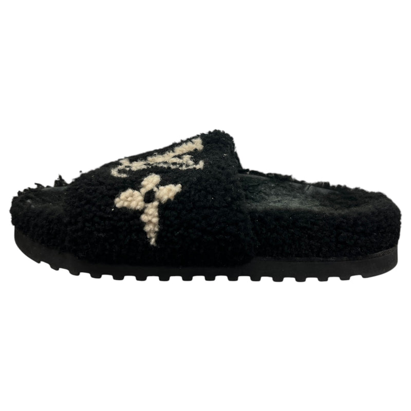 Women's Shearling Paseo Slides Black Size UK 6 / EU 39