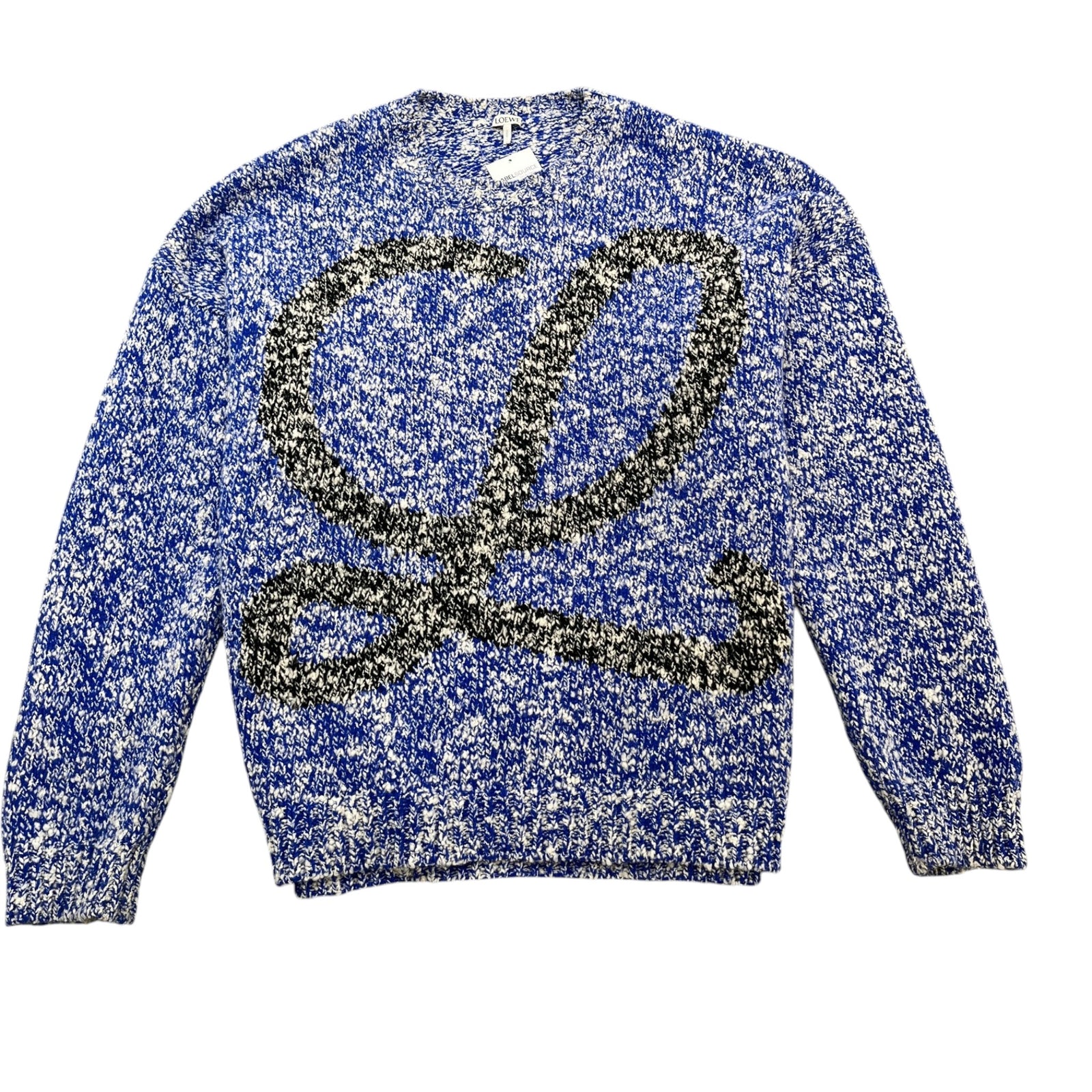 Men's Anagram Logo Intarsia Jumper Blue Size XXL - Photo 1