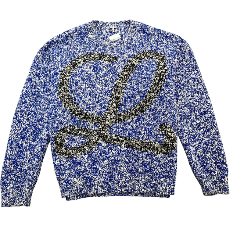 Men's Anagram Logo Intarsia Jumper Blue Size XXL