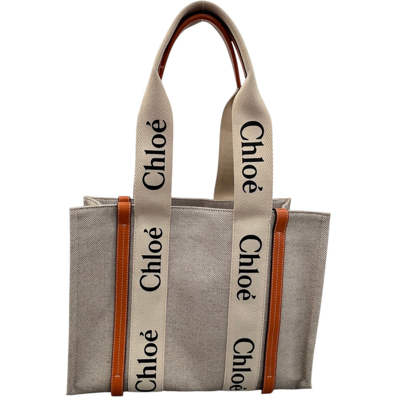 Women's Woody Tote Medium Bag Beige