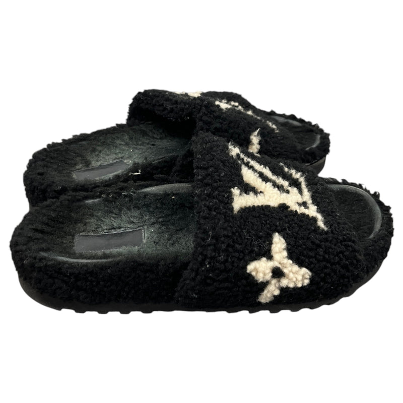 Women's Shearling Paseo Slides Black Size UK 6 / EU 39