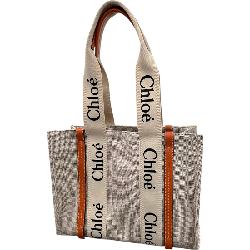 Women's Woody Tote Medium Bag Beige