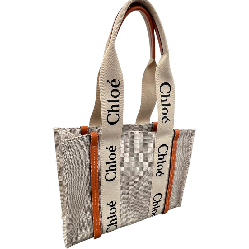 Women's Woody Tote Medium Bag Beige