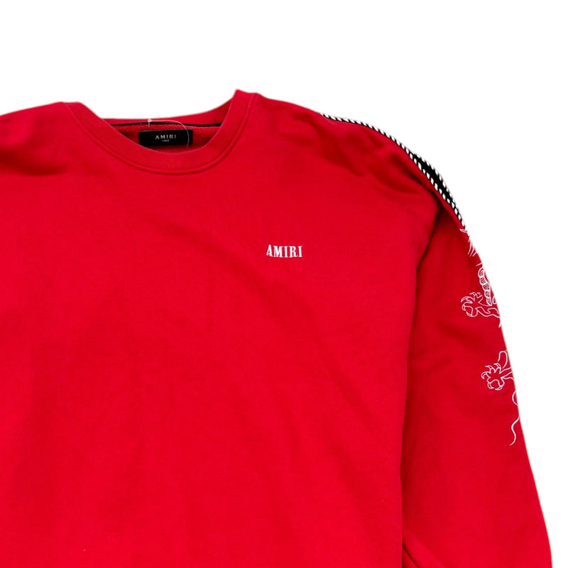 Men's Dragon Outline Sweatshirt Red Size L