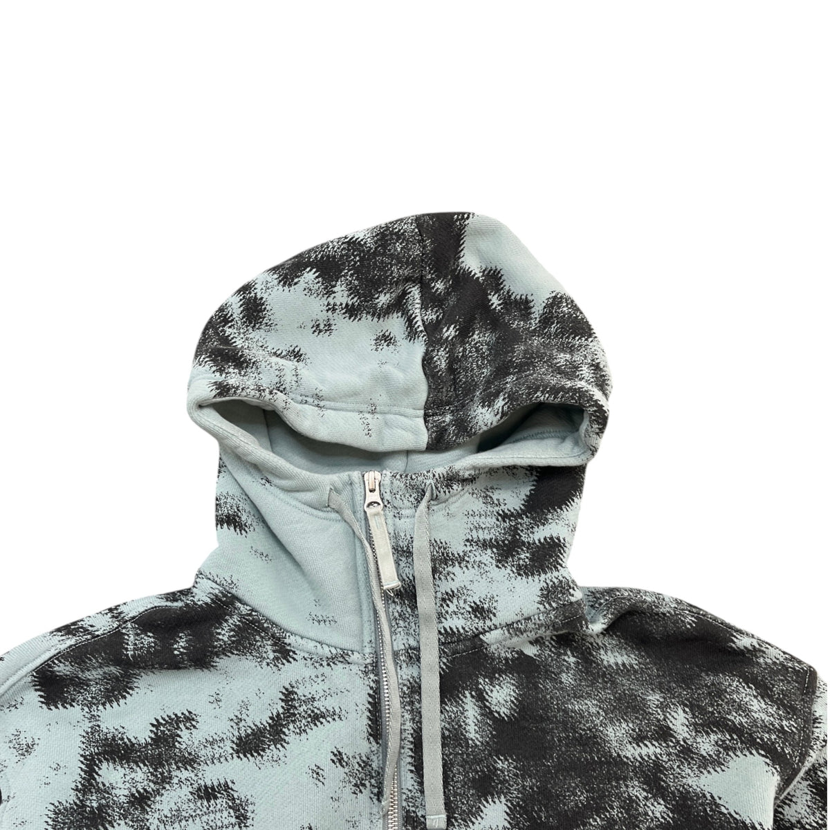 Men's Applique Logo Earth Mapping Camo Half-Zip Hoodie Blue Size XL - Photo 5