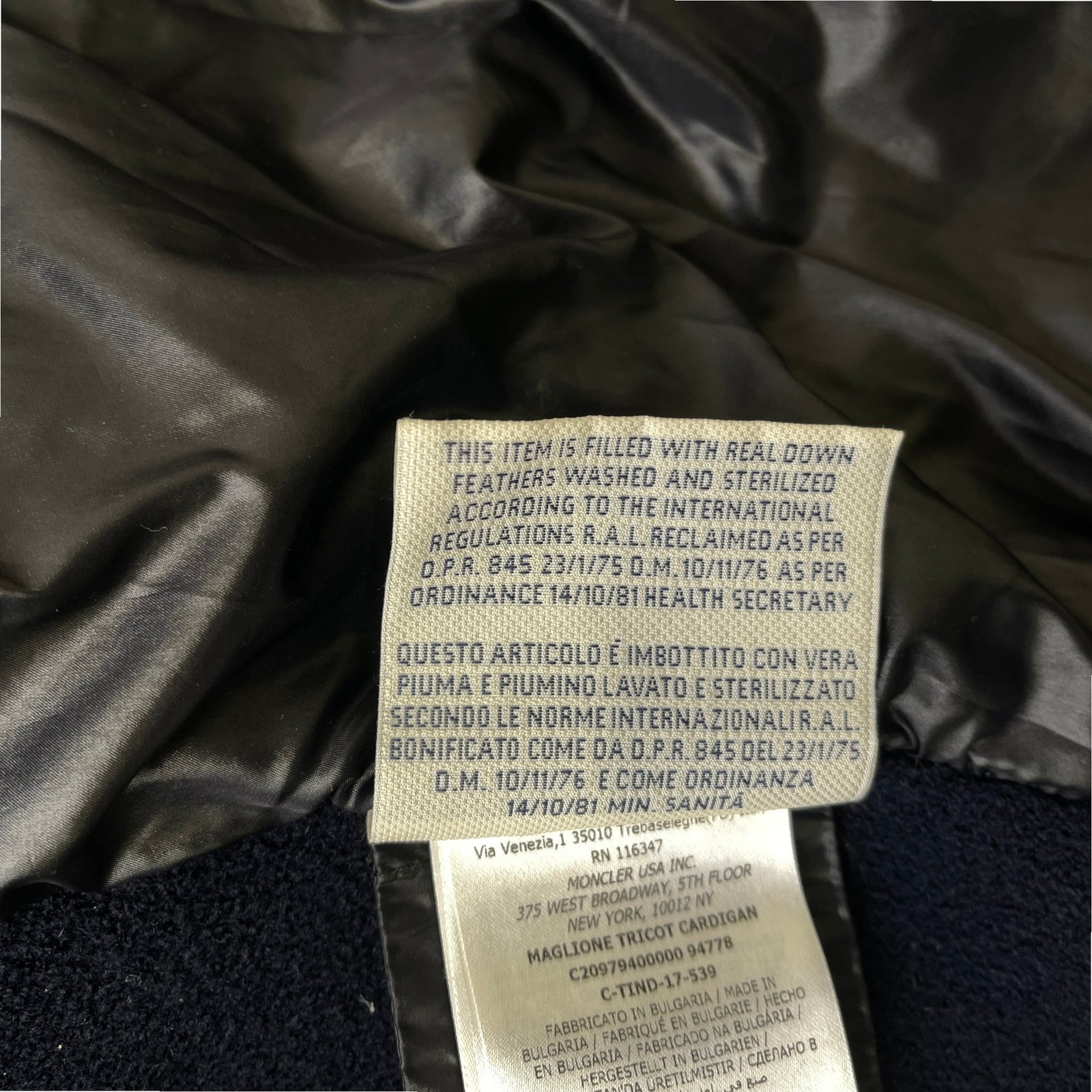 Men's Maglione Tricot Cardigan Jacket Navy Size XL - Photo 11