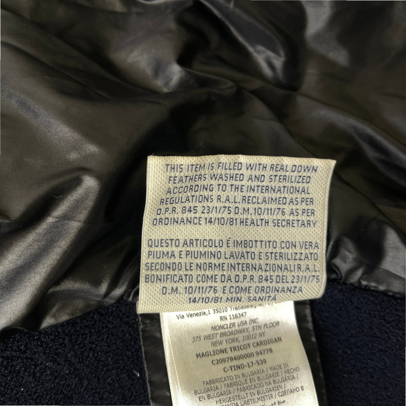 Men's Maglione Tricot Cardigan Jacket Navy Size XL