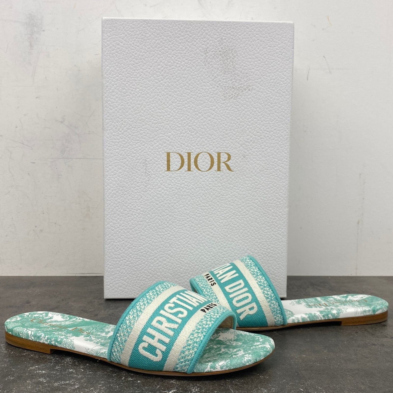 Women's Toile De Jouy Sauvage Dway Slides Blue Size EU 35.5 / UK 2.5 - Photo 11
