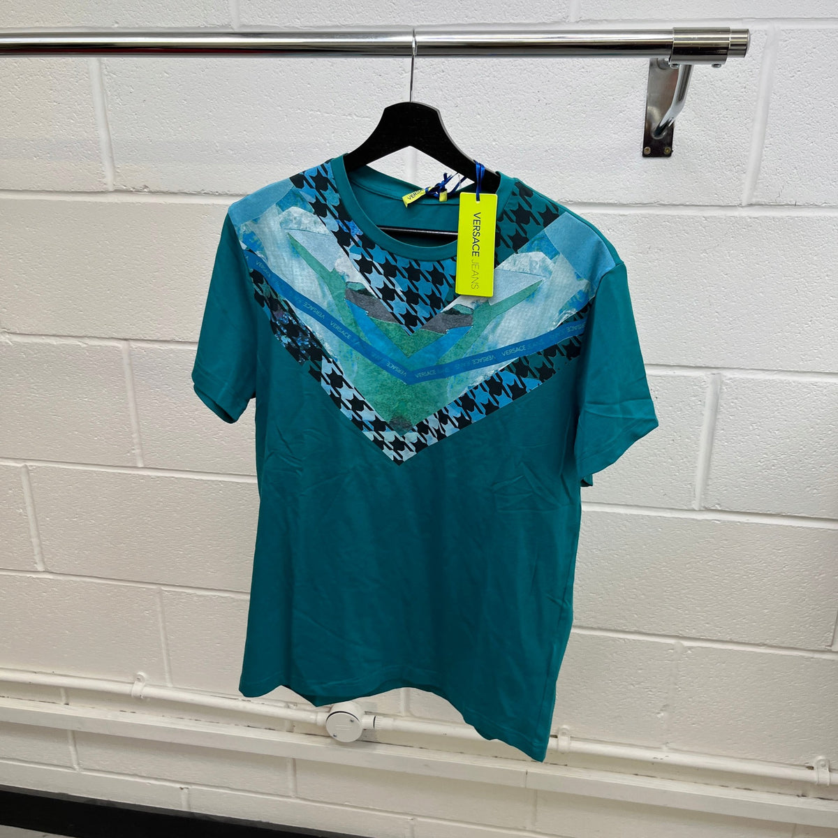 Men's Geometric and Houndstooth Chevron T-Shirt Blue Size M - Photo 11