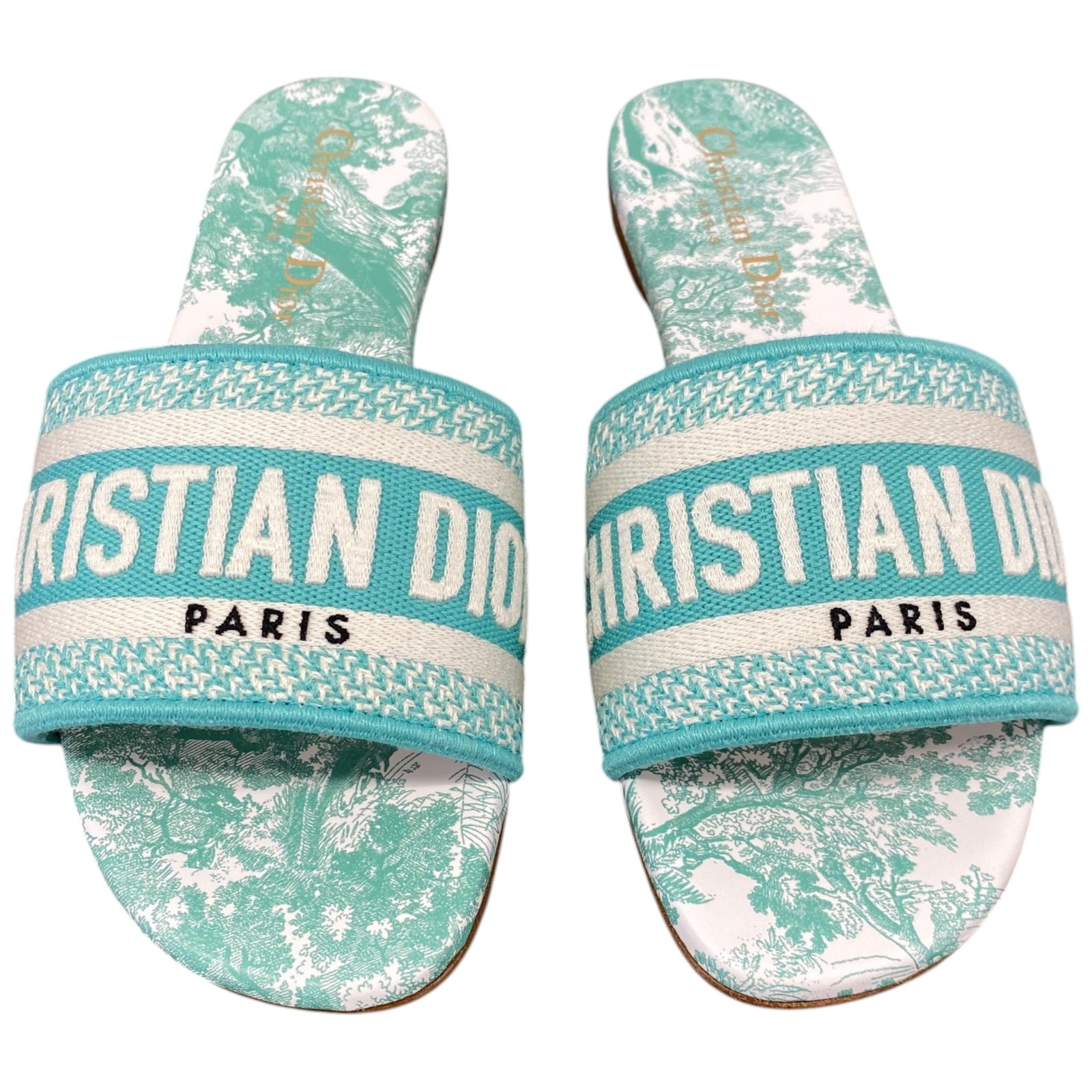 Women's Toile De Jouy Sauvage Dway Slides Blue Size EU 35.5 / UK 2.5 - Photo 6