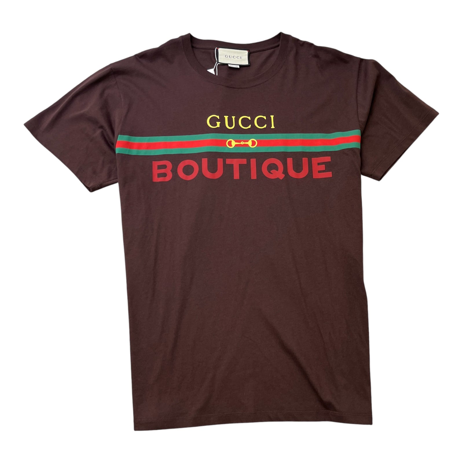 Men's Logo Print T-Shirt Brown Size M - Photo 1