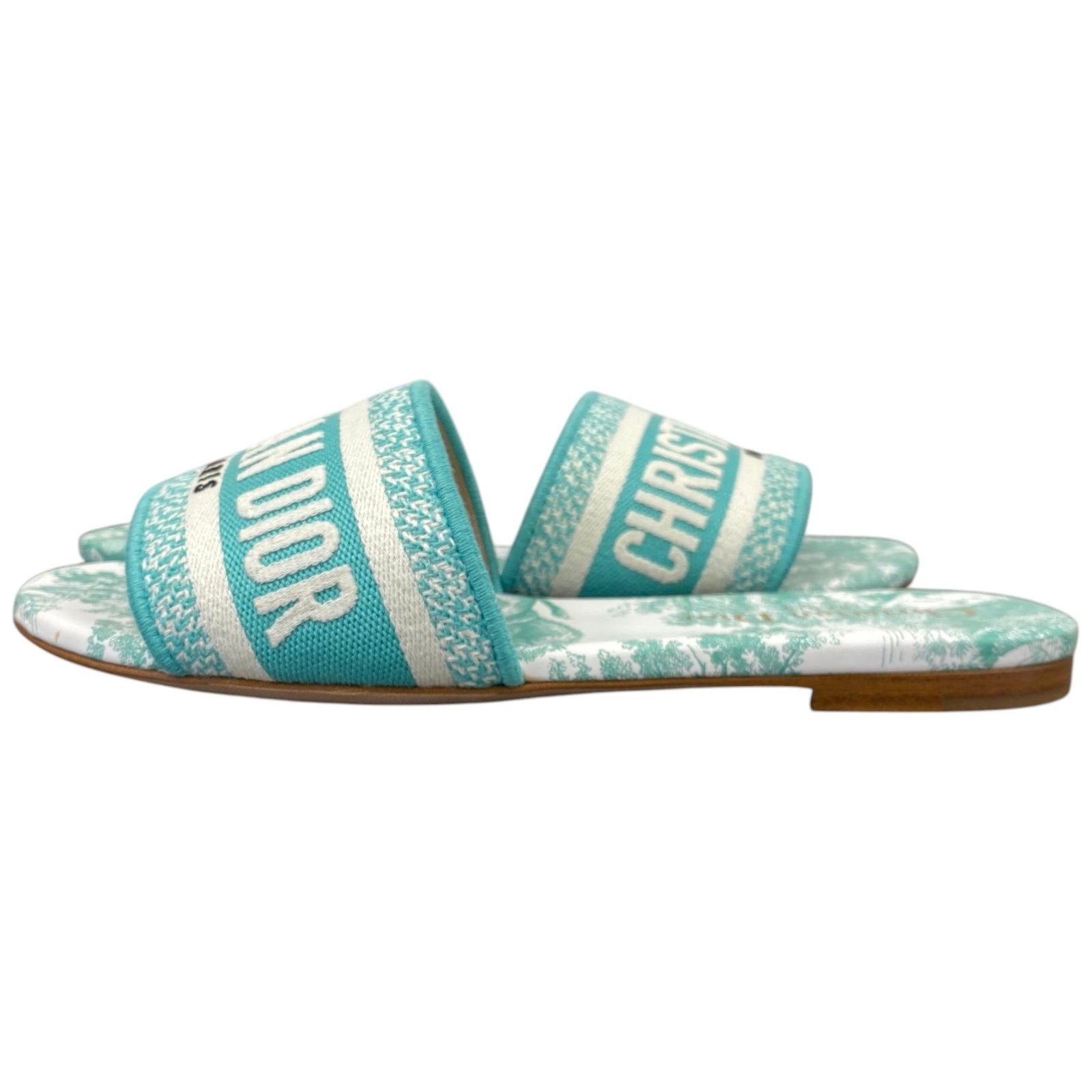 Women's Toile De Jouy Sauvage Dway Slides Blue Size EU 35.5 / UK 2.5 - Photo 3
