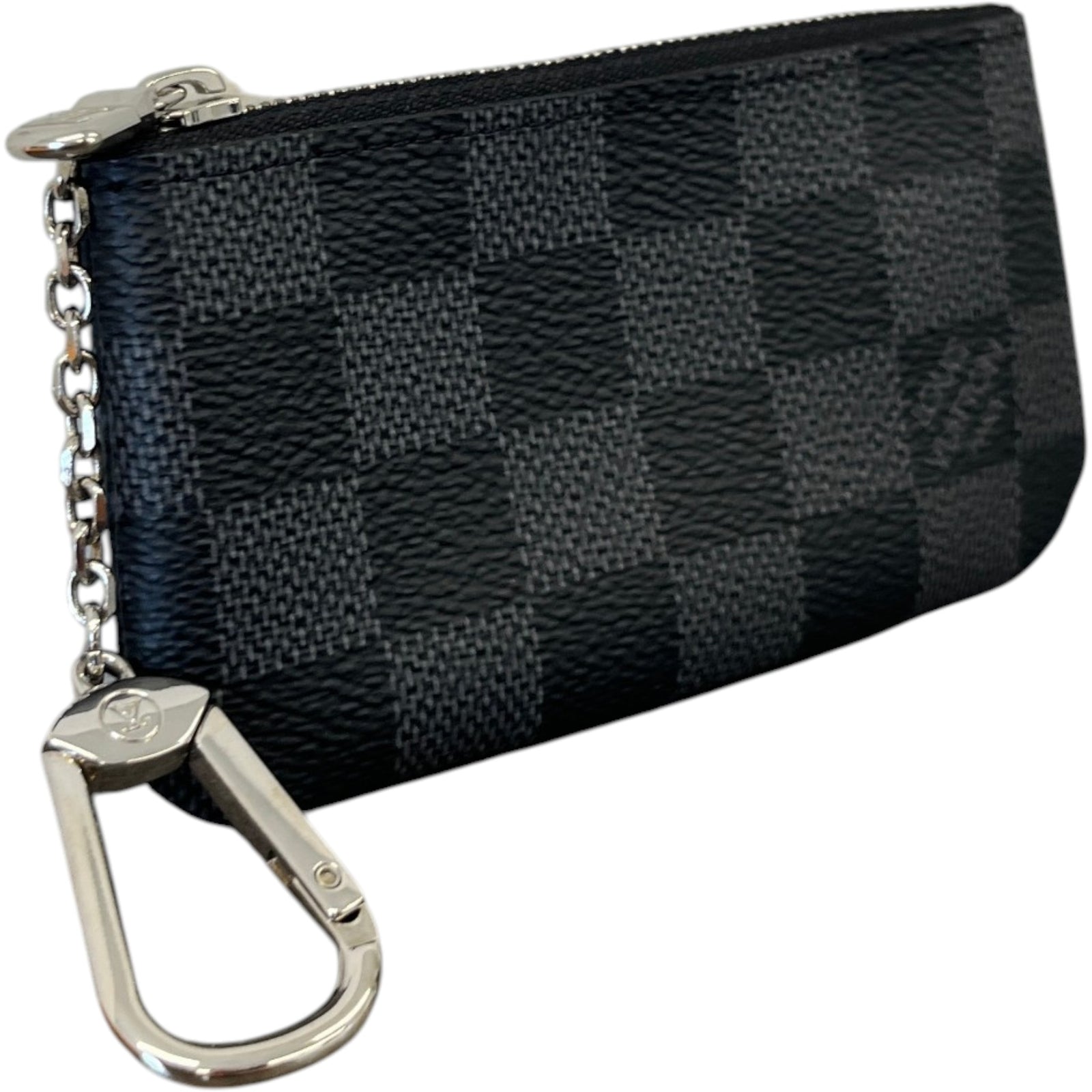 Damier Graphite Key Pouch Keyring Black - Photo 5
