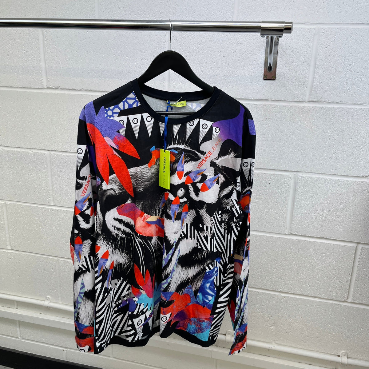 Men's Graphic Animal And Abstract Art Long Sleeve T-Shirt Black Size XXL - Photo 11