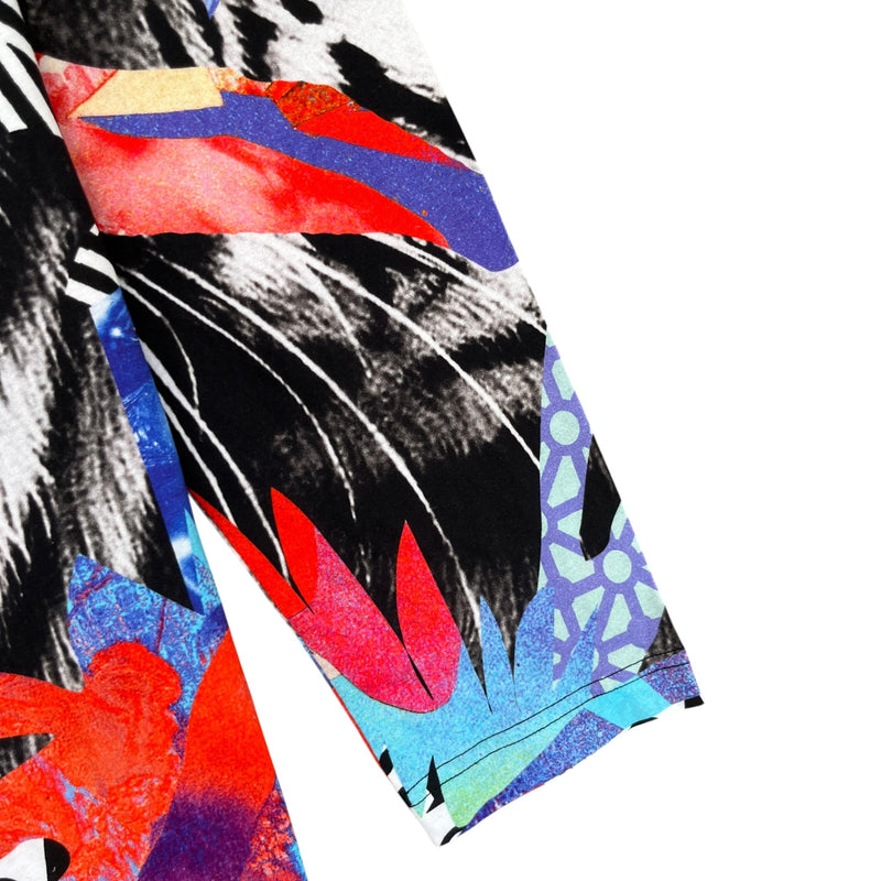 Men's Graphic Animal And Abstract Art Long Sleeve T-Shirt Black Size XXL