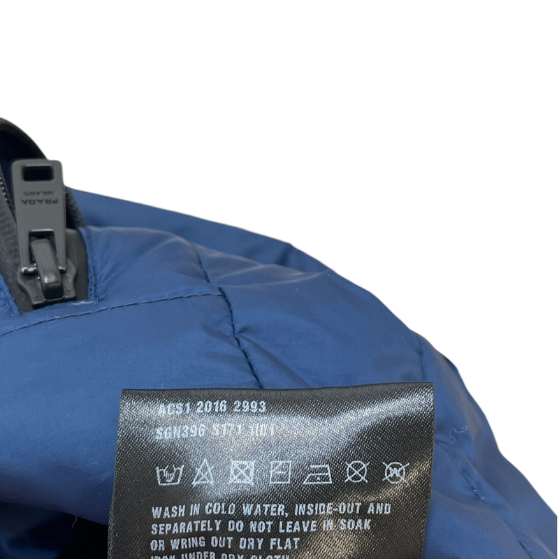 Men's Plaque Logo Down Jacket Navy Size S