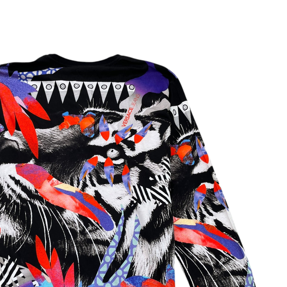 Men's Graphic Animal And Abstract Art Long Sleeve T-Shirt Black Size XXL - Photo 4