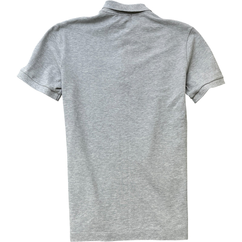 Men's Embroidered Logo Polo Shirt Grey Size M