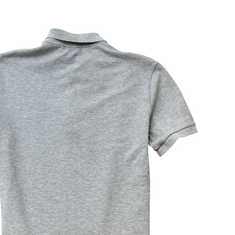 Men's Embroidered Logo Polo Shirt Grey Size M