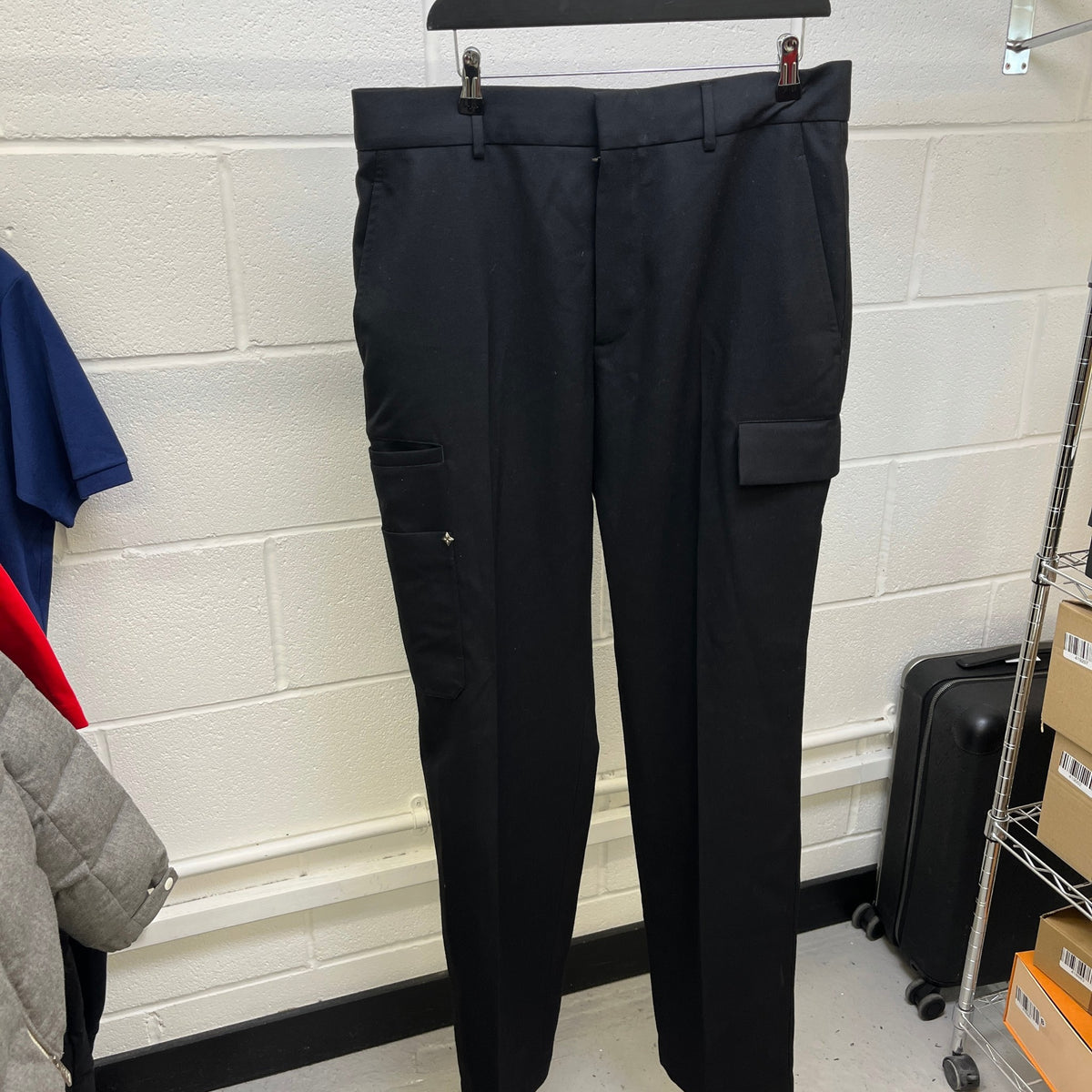 Men's Plaque Logo Trousers Black Size XXL / W38 - Photo 6