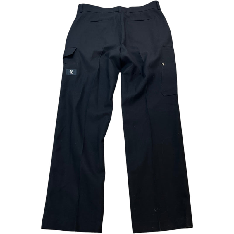 Men's Plaque Logo Trousers Black Size XXL / W38
