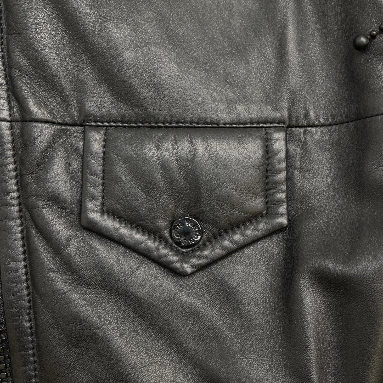 Men's 2021 Lamb Leather Moto Jacket Black Size IT 58 / XXXXL - Photo 9