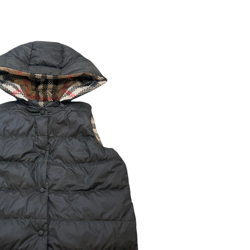 Men's Junior Reversible Check Pattern Gilet Burgundy Size Age 14