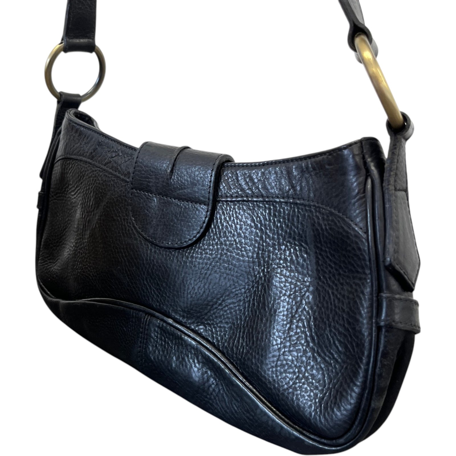 Women's Ring Lock Handbag Black - Photo 9