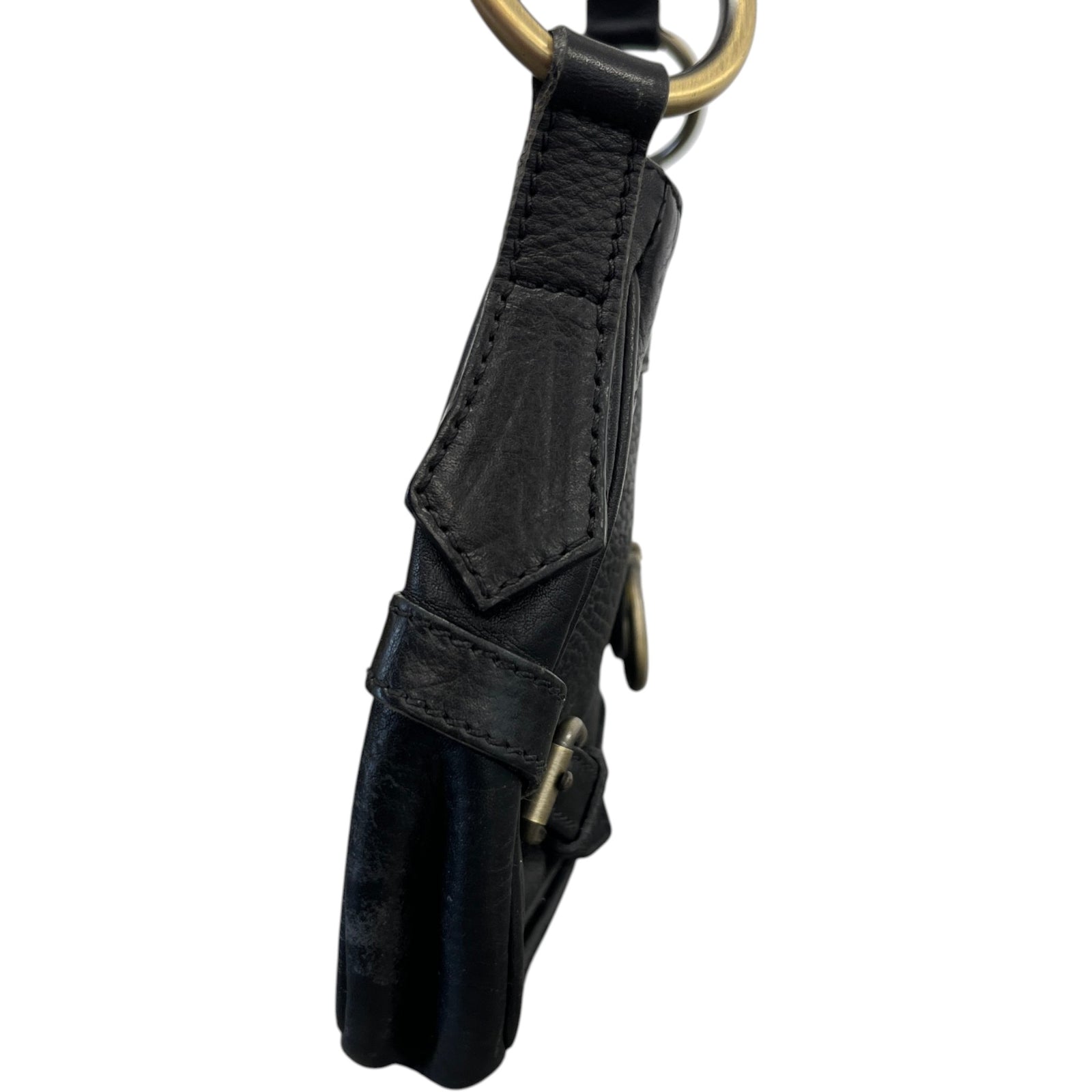 Women's Ring Lock Handbag Black - Photo 7