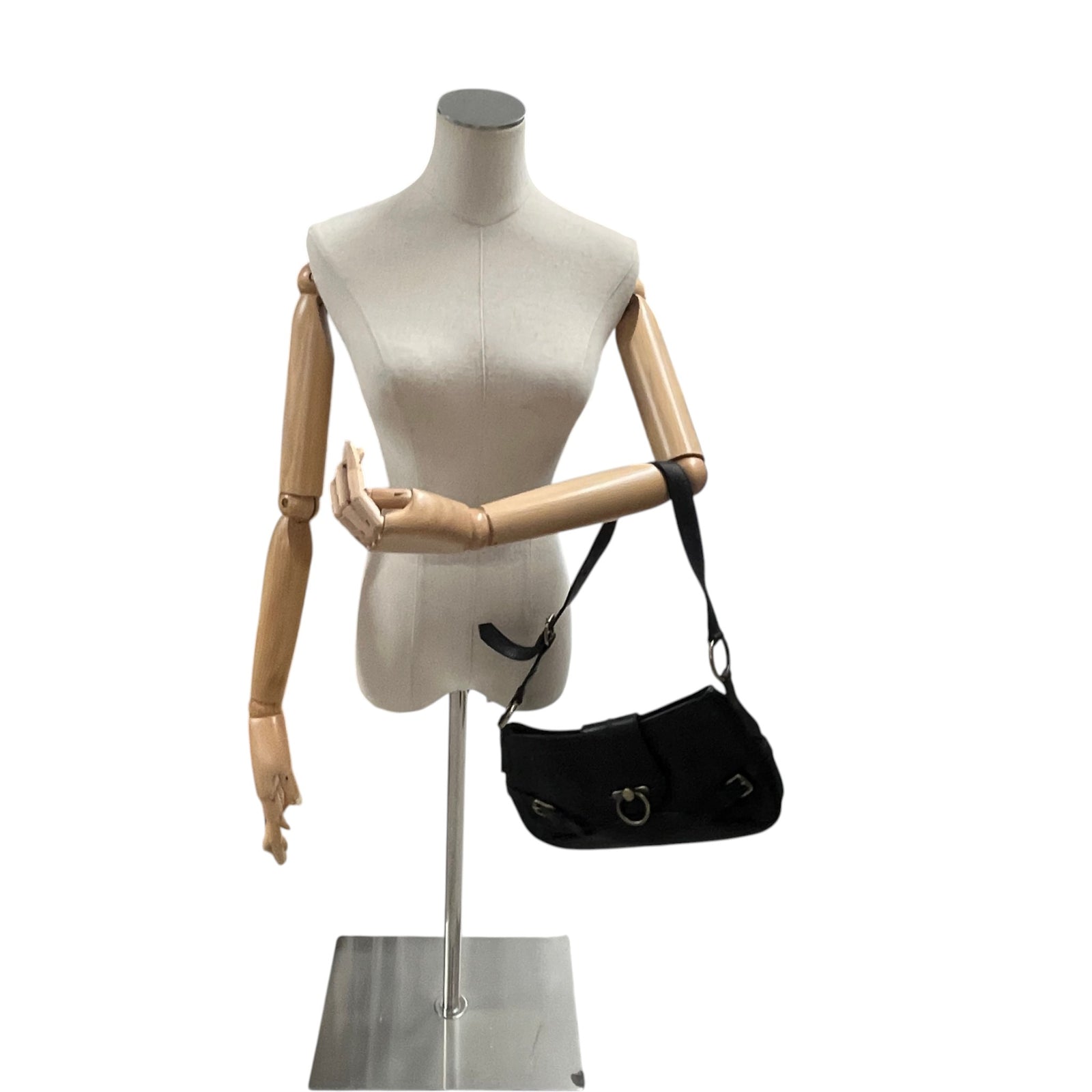 Women's Ring Lock Handbag Black - Photo 2