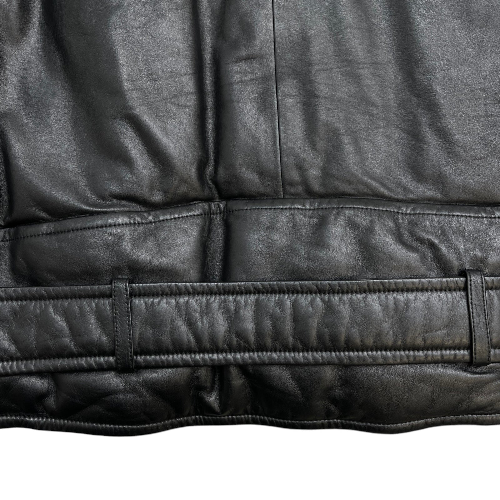 Men's 2021 Lamb Leather Moto Jacket Black Size IT 58 / XXXXL - Photo 13