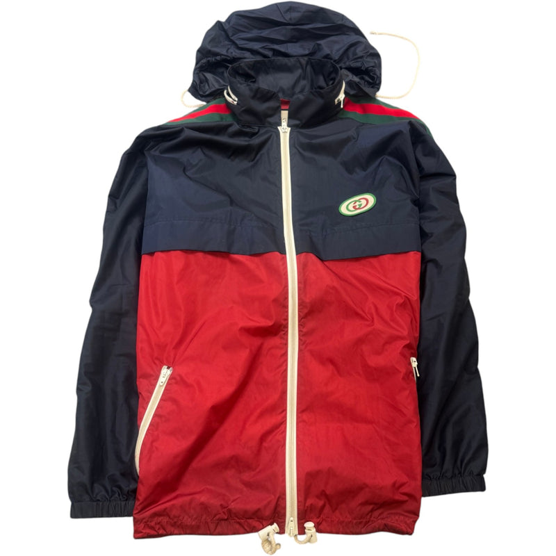 Men's Web Sleeve Interlocking G Logo Windbreaker Red Size IT 48 / M