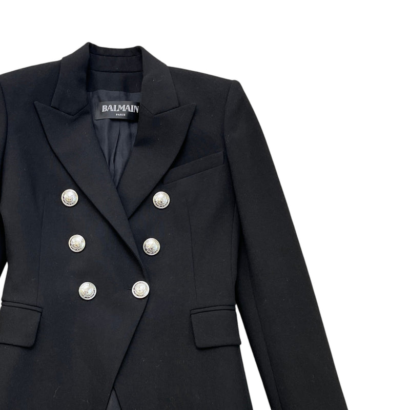 Women's Button Logo Double Breasted Blazer Jacket Black Size IT 36 / UK 4