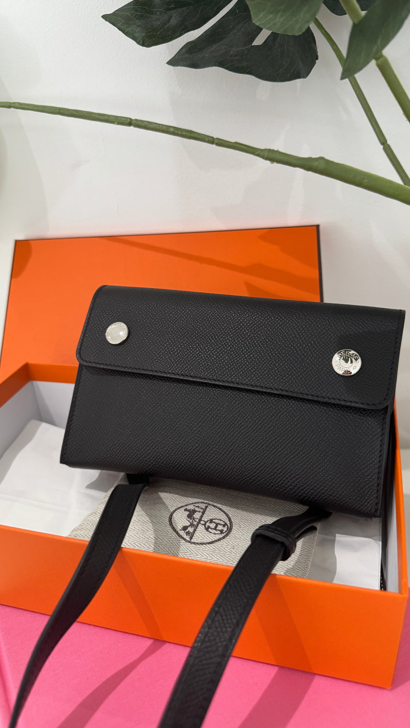 Women's Hermèsnap Wallet Bag Black