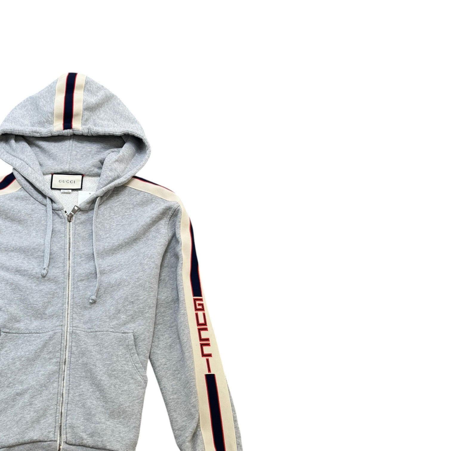 Men's Tape Logo Hoodie Grey Size S - Photo 3