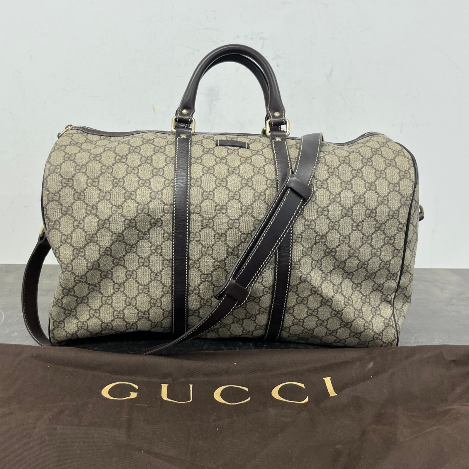 Men's Gg Supreme Carry On Bag Beige - Photo 14
