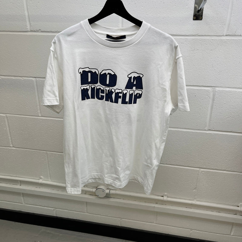 Men's Do A Kickflip Graphic T-Shirt White Size M