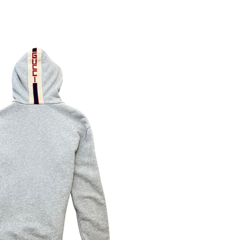 Men's Tape Logo Hoodie Grey Size S