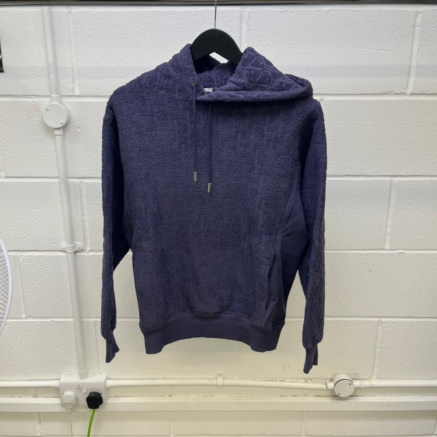 Men's Oblique Towelling Hoodie Purple Size XS - Photo 8