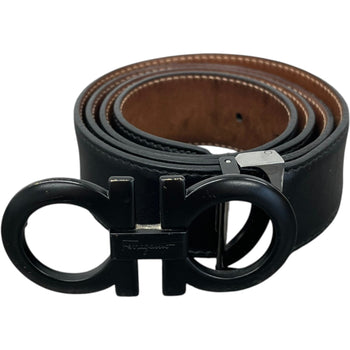 Men's Reversible Adjustable Gancini Belt Black Size Waist 32