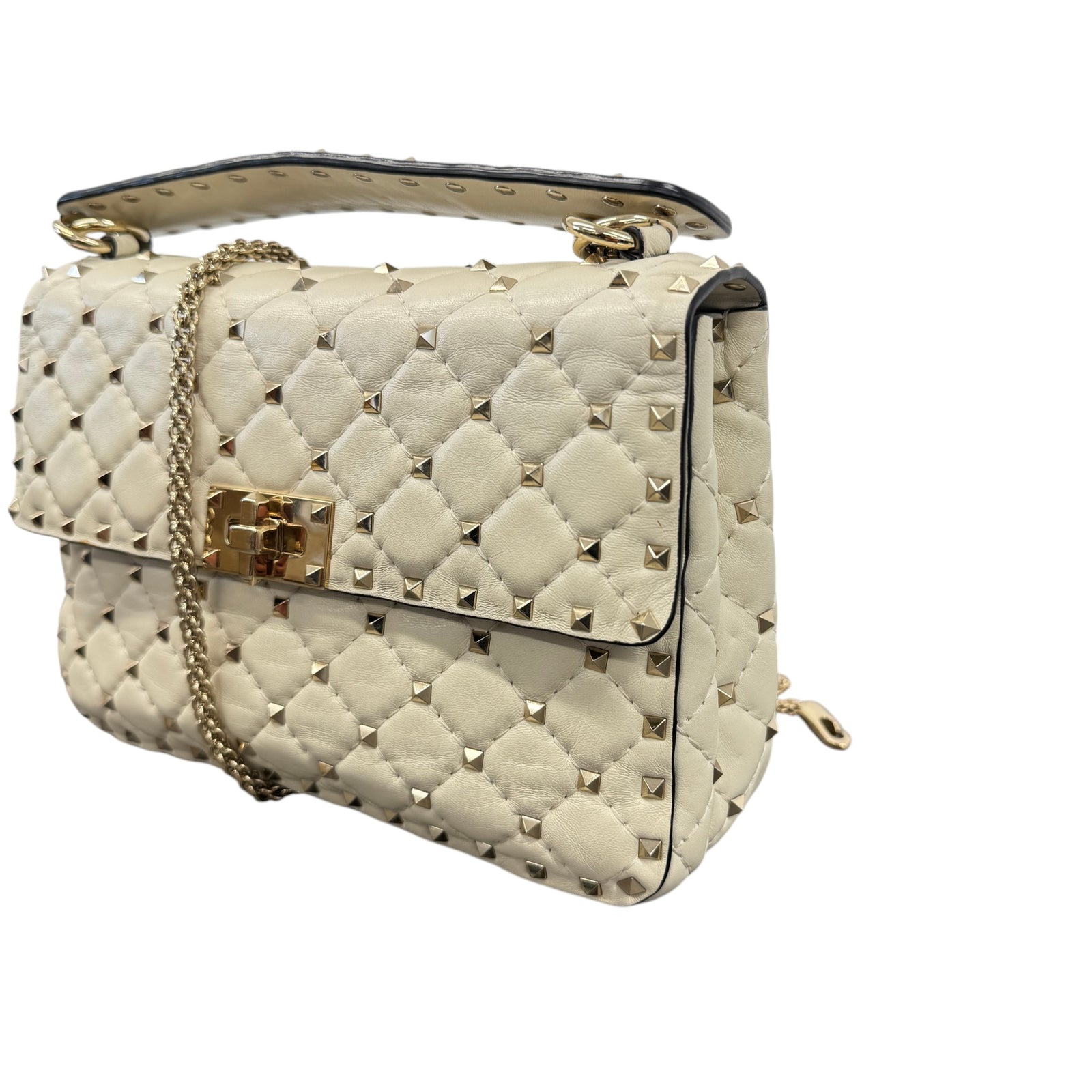 Women's Rockstud Handbag White - Photo 4