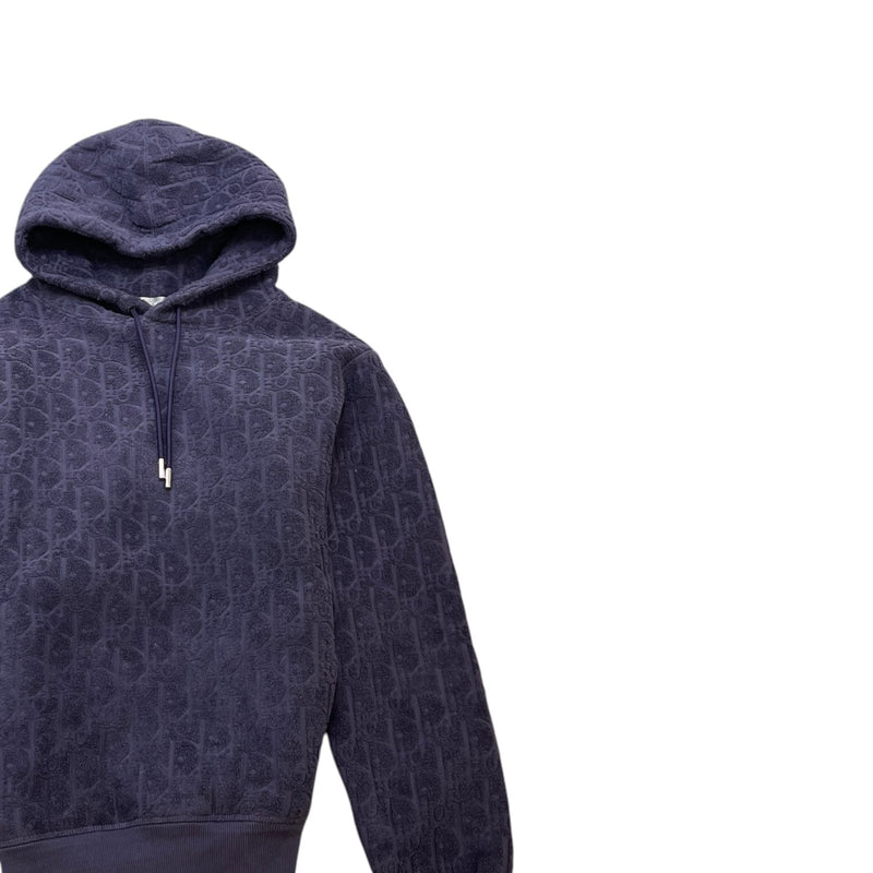 Men's Oblique Towelling Hoodie Purple Size XS