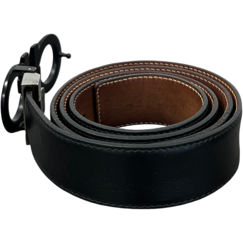 Men's Reversible Adjustable Gancini Belt Black Size Waist 32"