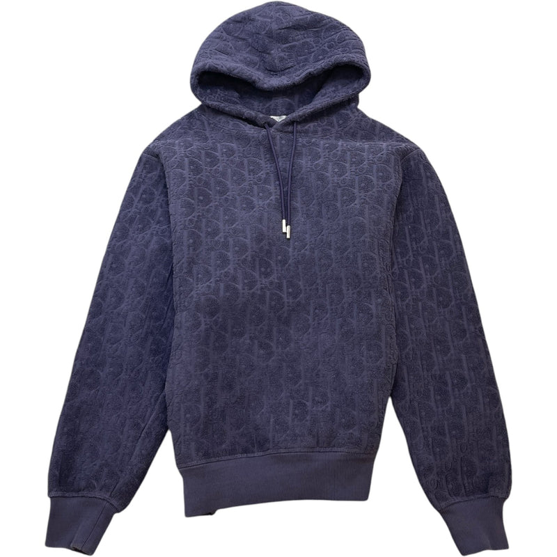 Men's Oblique Towelling Hoodie Purple Size XS